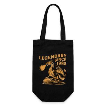 Legendär Seit 1985 Geburtstag Drachen Fantasy - Geschenkbeutel für Flaschen - Schwarz - Vorne