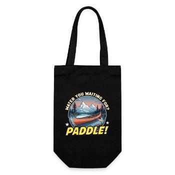 Canoeing Water You Waiting For Loves Paddling - Geschenkbeutel für Flaschen - Schwarz - Vorne
