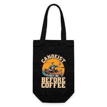 Canoeist Before Coffee Rower Coffee Lover Canoeing - Gift Bag for Bottles - black - Front