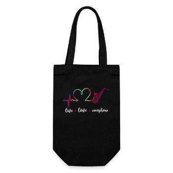 Saxophones Tie Dye Live Love - Sac à bouteille - noir - Devant