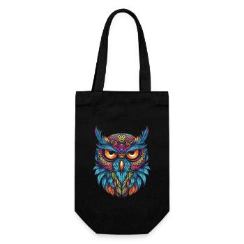 Owl Portrait - Gift Bag for Bottles - black - Front