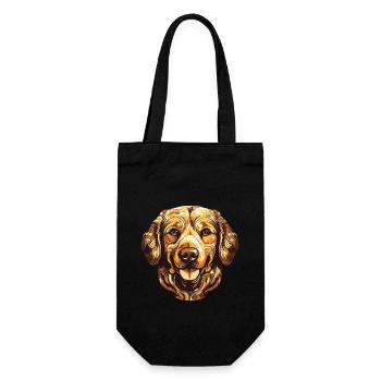 Portrait de chien Golden Retriever - Sac à bouteille - noir - Devant
