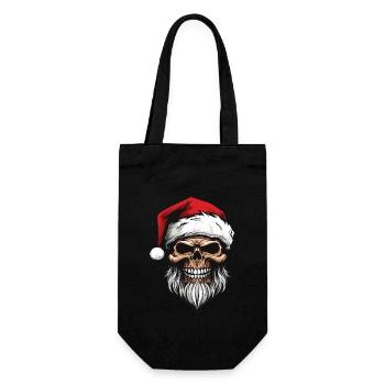 Santa Claus Skull - Gift Bag for Bottles - black - Front