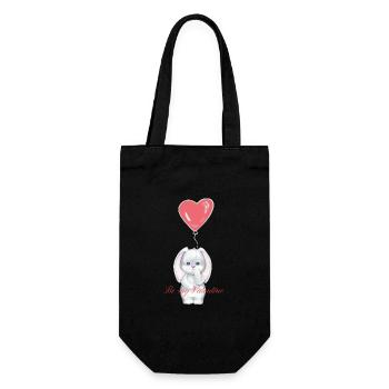 be my valentine - Gift Bag for Bottles - black - Front