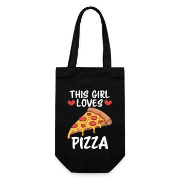 Pizza Spruch Witz Pizzeria Lustiges Pizza Geschenk - Geschenkbeutel für Flaschen - Schwarz - Vorne