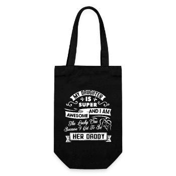My Daughter Is Super Awesome - Gift Bag for Bottles - black - Front