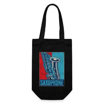 Saxophone Retro Vintage Saxophone - Geschenkbeutel für Flaschen - Schwarz - Vorne