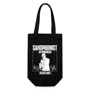 Saxophone Saxophonist In Progress - Geschenkbeutel für Flaschen - Schwarz - Vorne