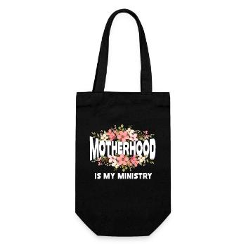 Mutterschaft ist mein Dienst - Geschenkbeutel für Flaschen - Schwarz - Vorne