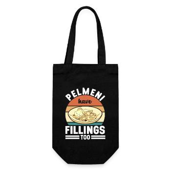 Pelmeni Russische Küche - Geschenkbeutel für Flaschen - Schwarz - Vorne