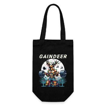 Gaindeer Lustige Fitness Weihnachten Design - Geschenkbeutel für Flaschen - Schwarz - Vorne