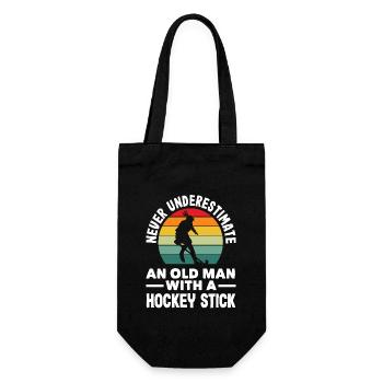 Never underestimate an old field hockey player - Gift Bag for Bottles - black - Front
