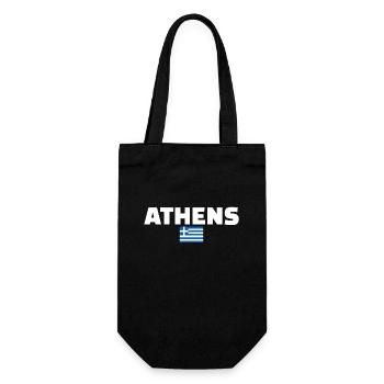 Athènes Grèce Drapeau grec Grec - Sac à bouteille - noir - Devant