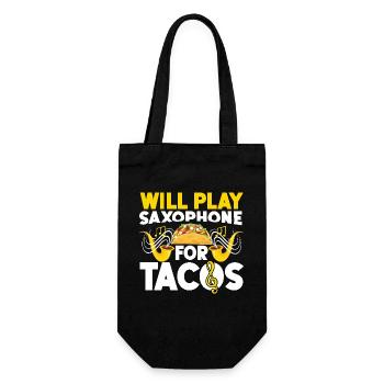 Saxophone Will Play Saxophone For - Gift Bag for Bottles - black - Front