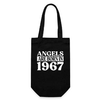Engel Geboren Im Jahr 1967 Geburtstag - Geschenkbeutel für Flaschen - Schwarz - Vorne