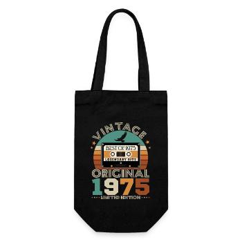 1975 Vintage Retro Geburtstagsgeschenk - Geschenkbeutel für Flaschen - Schwarz - Vorne