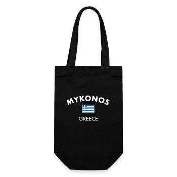 Mykonos Greece Greek Flag Greek - Gift Bag for Bottles - black - Front