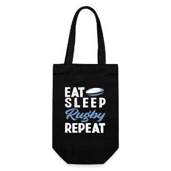 Manger dormir Joueur de rugby Répéter - Sac à bouteille - noir - Devant