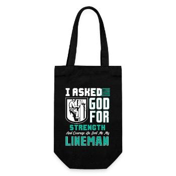 Lineman God Sent Me My Lineman - Gift Bag for Bottles - black - Front