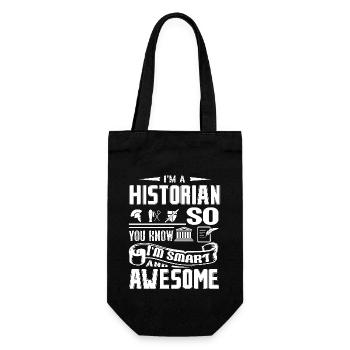 Historian Smart and Awesome Historian - Gift Bag for Bottles - black - Front