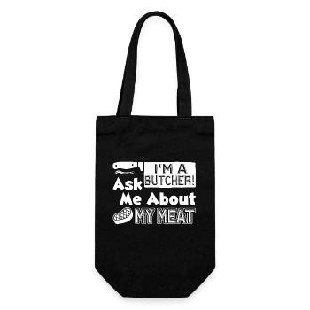Butcher Ask Butcher About Meat - Gift Bag for Bottles - black - Front