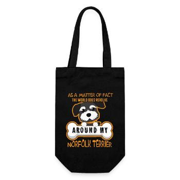 The World Does Revolve Around My Norfolk Terrier - Gift Bag for Bottles - black - Front