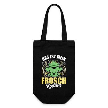 Karneval Party Frösche DAS IST MEIN FROSCHKOSTÜM - Geschenkbeutel für Flaschen - Schwarz - Vorne