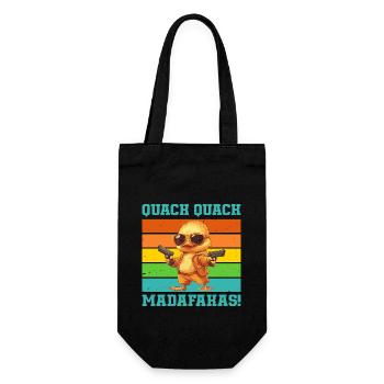 Karneval Köln QUACK QUACK MADAFAKAS Lustiges - Geschenkbeutel für Flaschen - Schwarz - Vorne