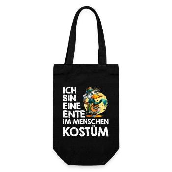 Karneval Kostüm BIN EINE ENTE IM MENSCHEN KOSTÜM - Geschenkbeutel für Flaschen - Schwarz - Vorne