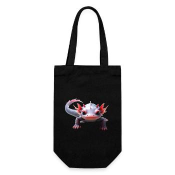 Axolotl amphibian aquatic Nature water Axolotls - Geschenkbeutel für Flaschen - Schwarz - Vorne
