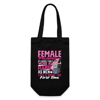 Female painter - Of course I'm doing it right - Gift Bag for Bottles - black - Front