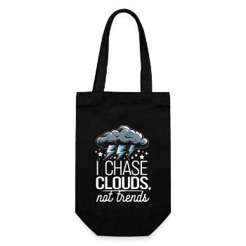 Whimsical Weather Patterns, Whimsical Clouds, Funny - Gift Bag for Bottles - black - Front