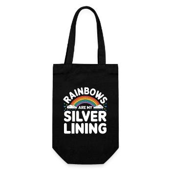 Whimsical Weather Patterns, Whimsical Clouds, Funny - Gift Bag for Bottles - black - Front