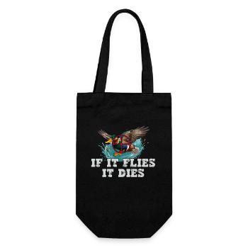 When it flies, it dies duck hunter stylish - Gift Bag for Bottles - black - Front