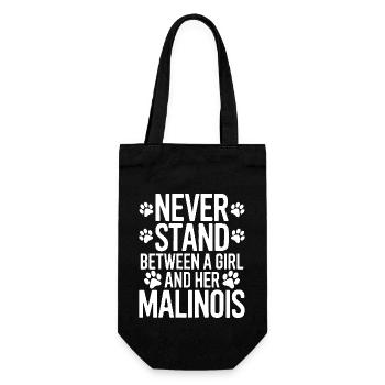Belgian Shepherd Saying Malinois Gift - Gift Bag for Bottles - black - Front