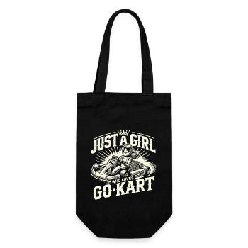 Nur Ein Mädchen, Das Go-Kart Liebt - Geschenkbeutel für Flaschen - Schwarz - Vorne