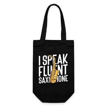 Saxophones I Speak Fluent Saxophones - Gift Bag for Bottles - black - Front