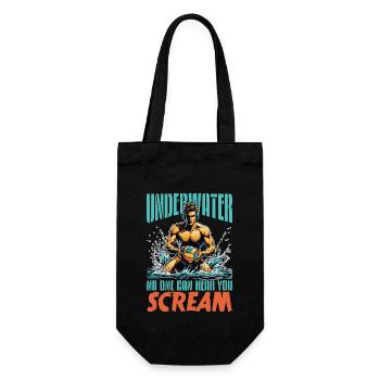 Water Polo Underwater No One Can Hear You Diving - Gift Bag for Bottles - black - Front