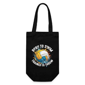 Water Polo Born To Swim Trained To Throw Swimming - Geschenkbeutel für Flaschen - Schwarz - Vorne