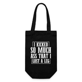 I kicked so much in the butt that - Gift Bag for Bottles - black - Front