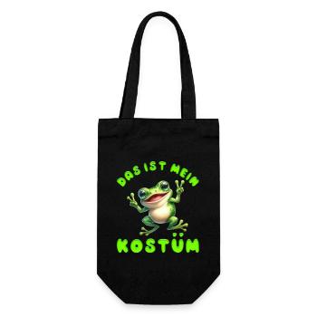 Karneval DAS IST MEIN FROSCH KOSTÜM Lustiges - Geschenkbeutel für Flaschen - Schwarz - Vorne