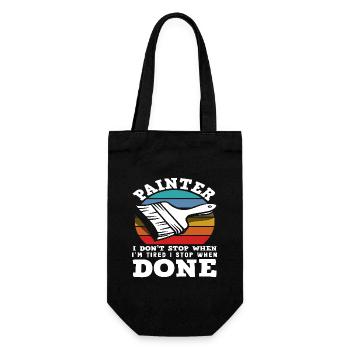 Maler Ich Höre Nicht Auf Bis Ich Fertig - Geschenkbeutel für Flaschen - Schwarz - Vorne