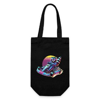 Go-Kart Raton laveur dans le style néon - Sac à bouteille - noir - Devant