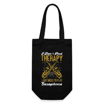 Saxophones I Don't Need Therapy I - Gift Bag for Bottles - black - Front