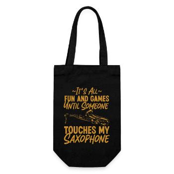 Saxophones It's All Fun And Games - Gift Bag for Bottles - black - Front