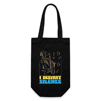 Saxophones I Destroy Silence - Gift Bag for Bottles - black - Front