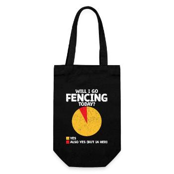 Will I Go Fencing Today Sword Epee Fencer Athlete - Gift Bag for Bottles - black - Front