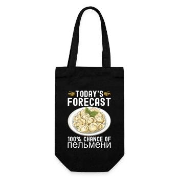 Pelmeni Russische Küche - Geschenkbeutel für Flaschen - Schwarz - Vorne