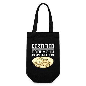 Pelmeni Russian Cuisine - Gift Bag for Bottles - black - Front