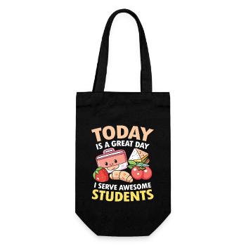 Today Is A Great Day I Serve Awesome - Geschenkbeutel für Flaschen - Schwarz - Vorne